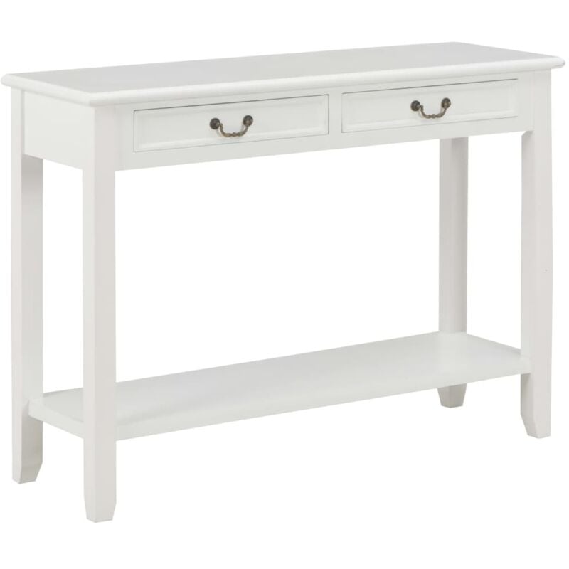 foto del prodotto tavolo consolle bianco 110x35x80 cm in legno vidaxl 252474