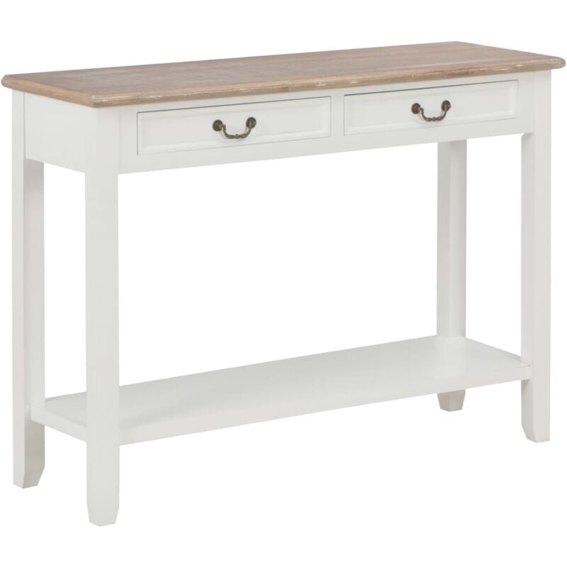 foto del prodotto tavolo consolle bianco 110x35x80 cm in legno vidaxl 661191