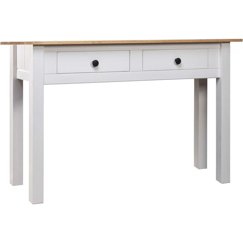foto del prodotto tavolo consolle bianco 110x40x72 cm legno massello pino panama - vidaxl