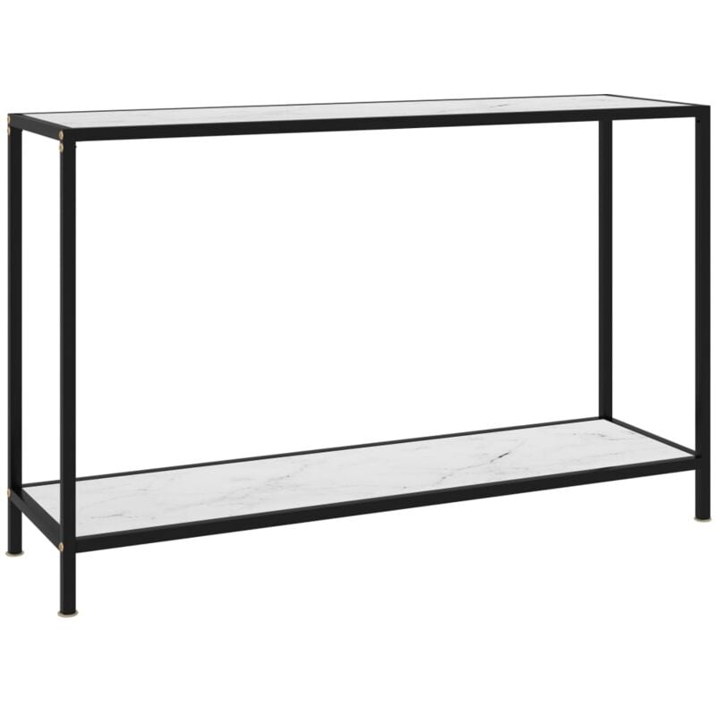 foto del prodotto tavolo consolle bianco 120x35x75 cm in vetro temperato vidaxl