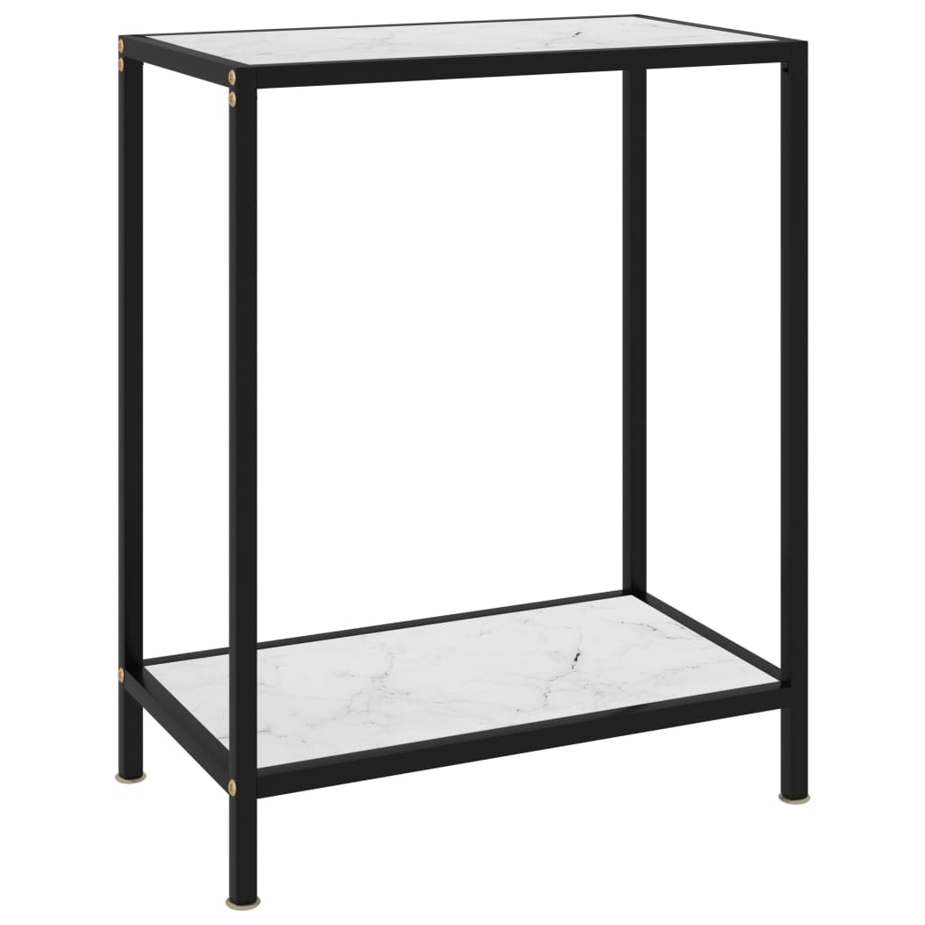 foto del prodotto tavolo consolle bianco 60x35x75 cm in vetro temperato cod mxl 13000