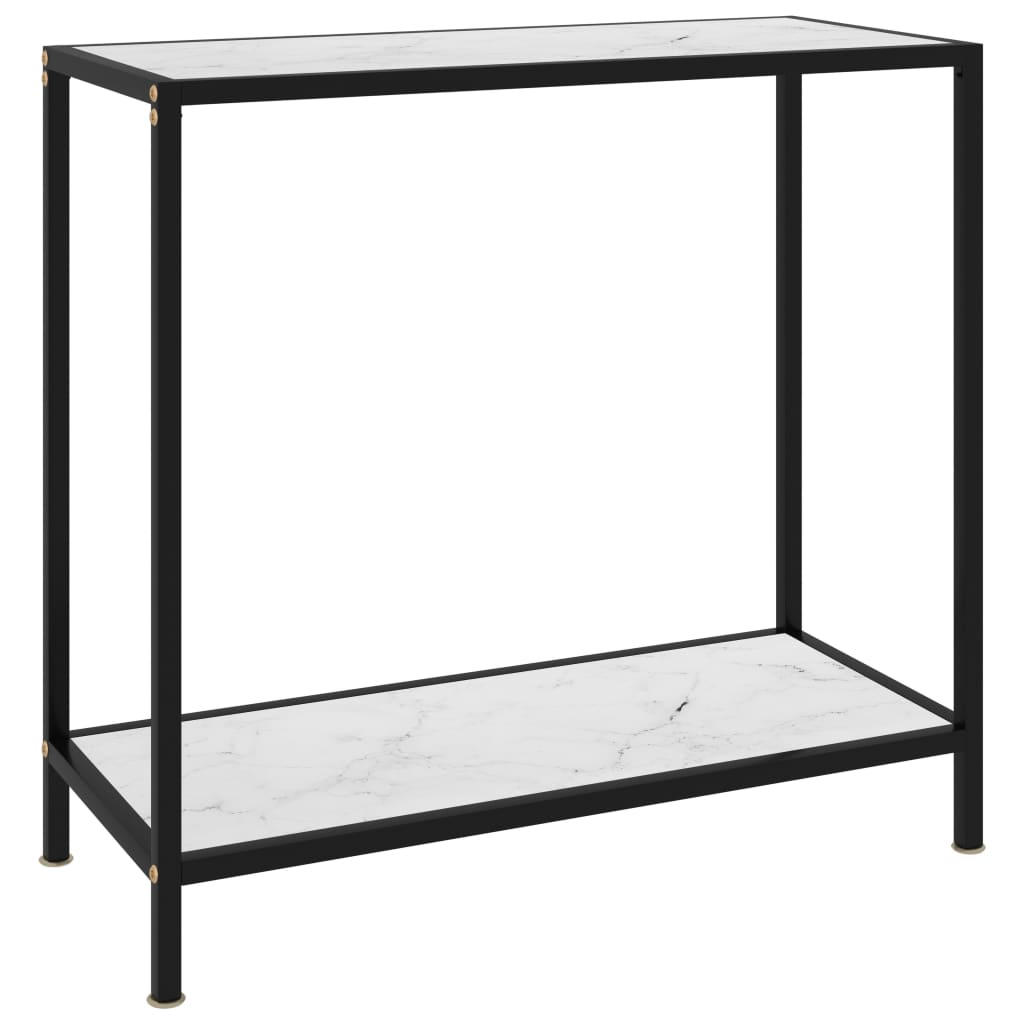 foto del prodotto tavolo consolle bianco 80x35x75 cm in vetro temperato vidaxl