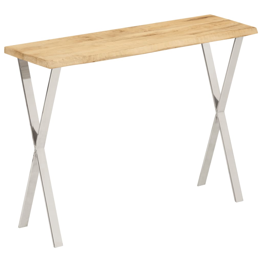 foto del prodotto tavolo consolle bordi vivi 105x33x76 cm legno massello di mango