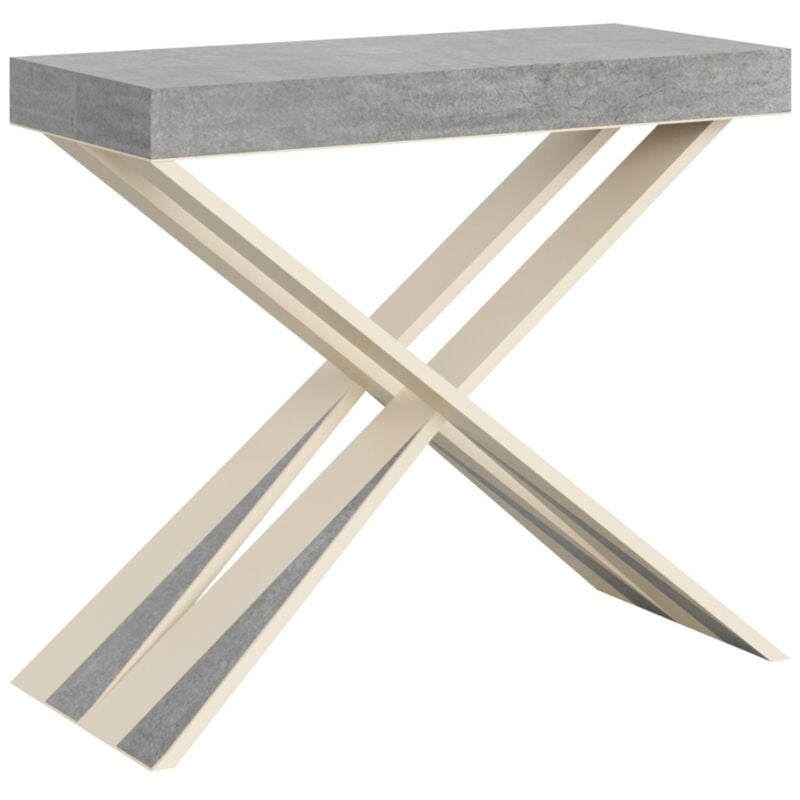 foto del prodotto tavolo consolle ""brescia"" allungabile in legno per sala da pranzo -allungabile fino a 300 cm / cemento