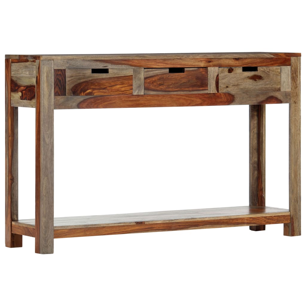 foto del prodotto tavolo consolle con 3 cassetti 120x30x75cm massello di sheesham cod mxl 15606