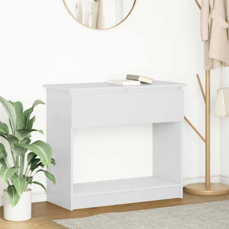 foto del prodotto tavolo consolle con cassetti bianco 85,5x38,5x74,5 cm vidaxl