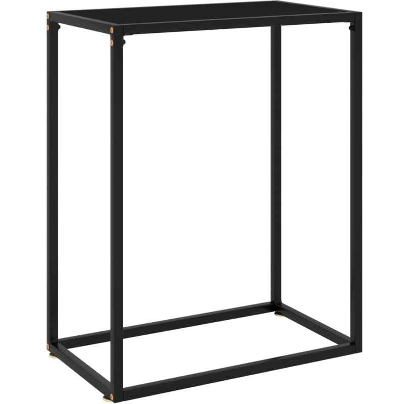 foto del prodotto tavolo consolle design elegante e moderno con vetro 60x35x75cm vari colori colore nero