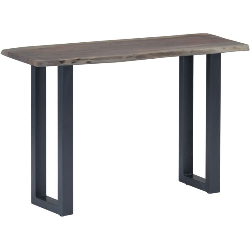 foto del prodotto tavolo consolle grigio 115x35x76 cm massello d acacia e ferro vidaxl