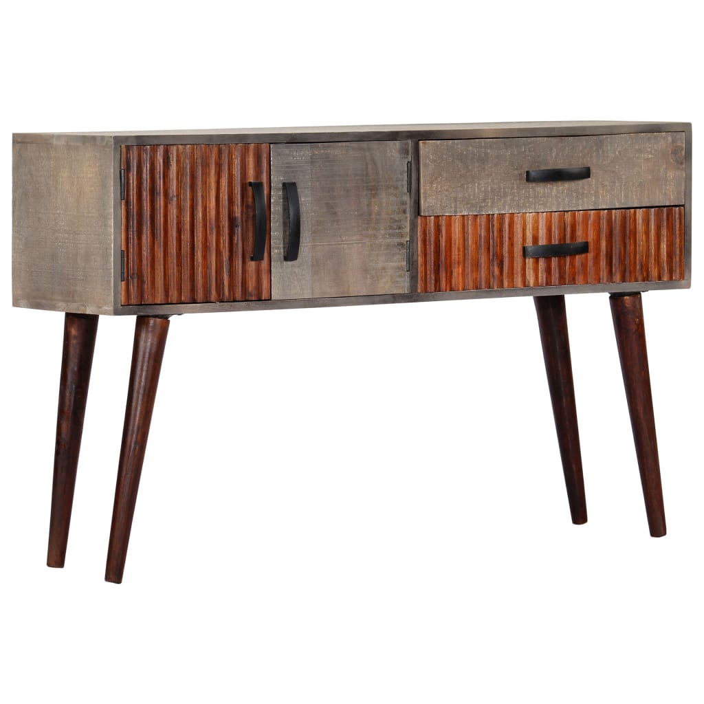 foto del prodotto tavolo consolle grigio 120x35x75 cm in massello di mango grezzo
