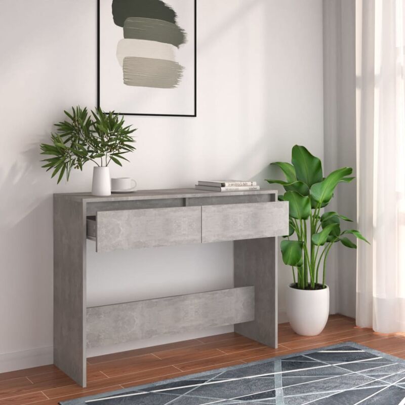 foto del prodotto tavolo consolle grigio cemento 100x35x76,5 cm in truciolato vidaxl