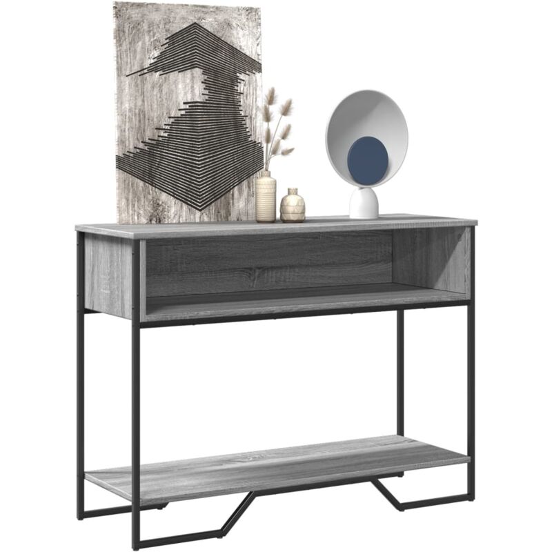 foto del prodotto tavolo consolle grigio sonoma 100x35x74,5 cm in truciolato vidaxl