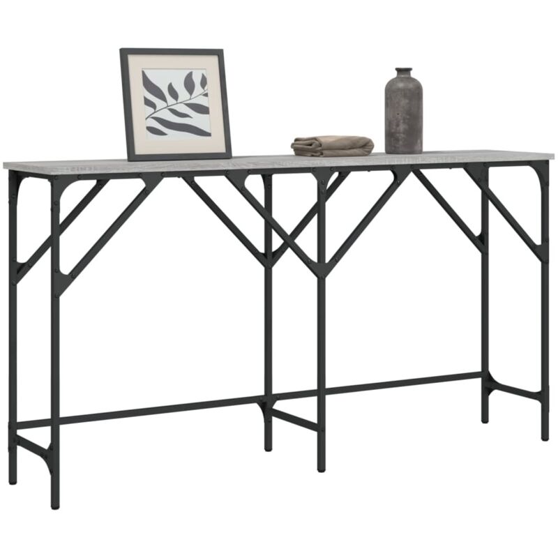 foto del prodotto tavolo consolle grigio sonoma 140x29x75 cm in legno multistrato vidaxl