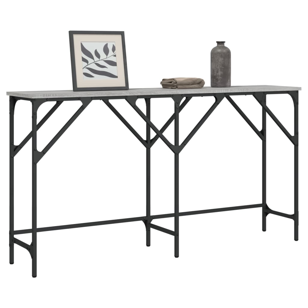 foto del prodotto tavolo consolle grigio sonoma 140x29x75 cm in legno multistratocod mxl 134203