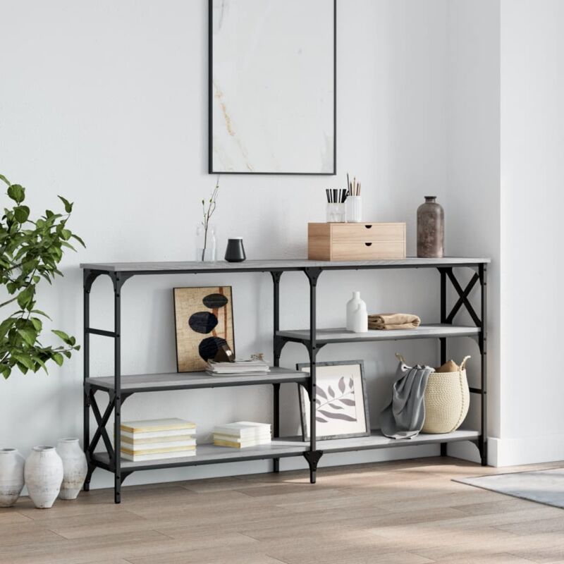 foto del prodotto tavolo consolle grigio sonoma 150x29x76,5 cm legno multistrato vidaxl