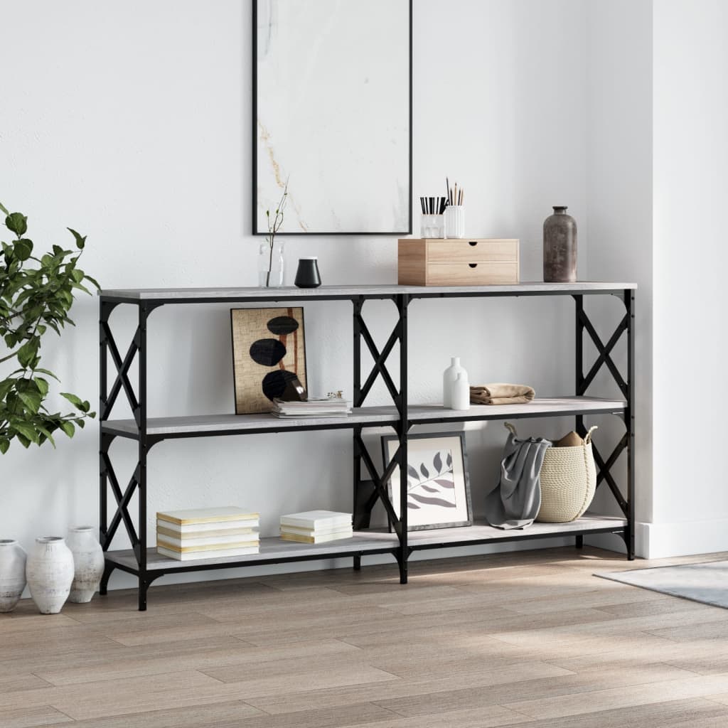 foto del prodotto tavolo consolle grigio sonoma 156x28x80,5 cm legno multistratocod mxl 83364