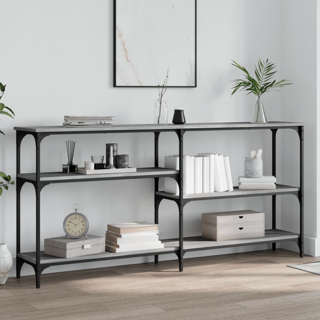 foto del prodotto tavolo consolle grigio sonoma 160x29x75 cm in legno multistratocod mxl 107283