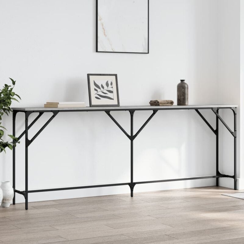 foto del prodotto tavolo consolle grigio sonoma 200x29x75 cm in legno multistrato vidaxl