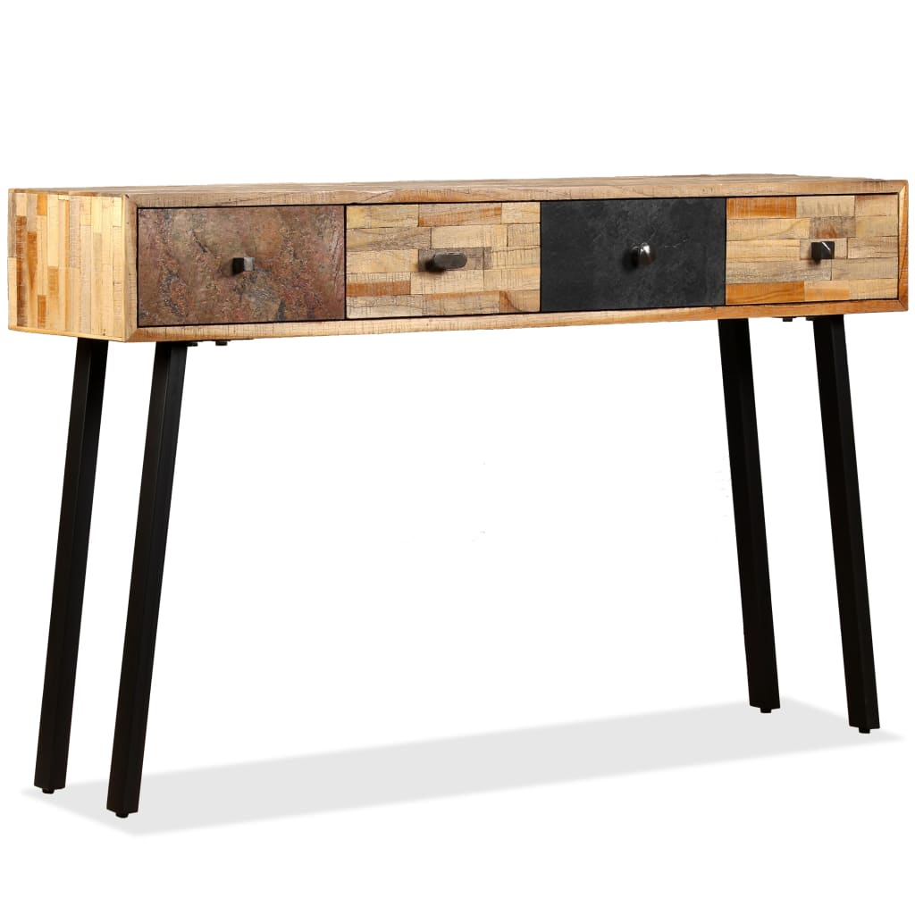 foto del prodotto tavolo consolle in legno di teak rigenerato 120x30x76 cm cod mxl 22586