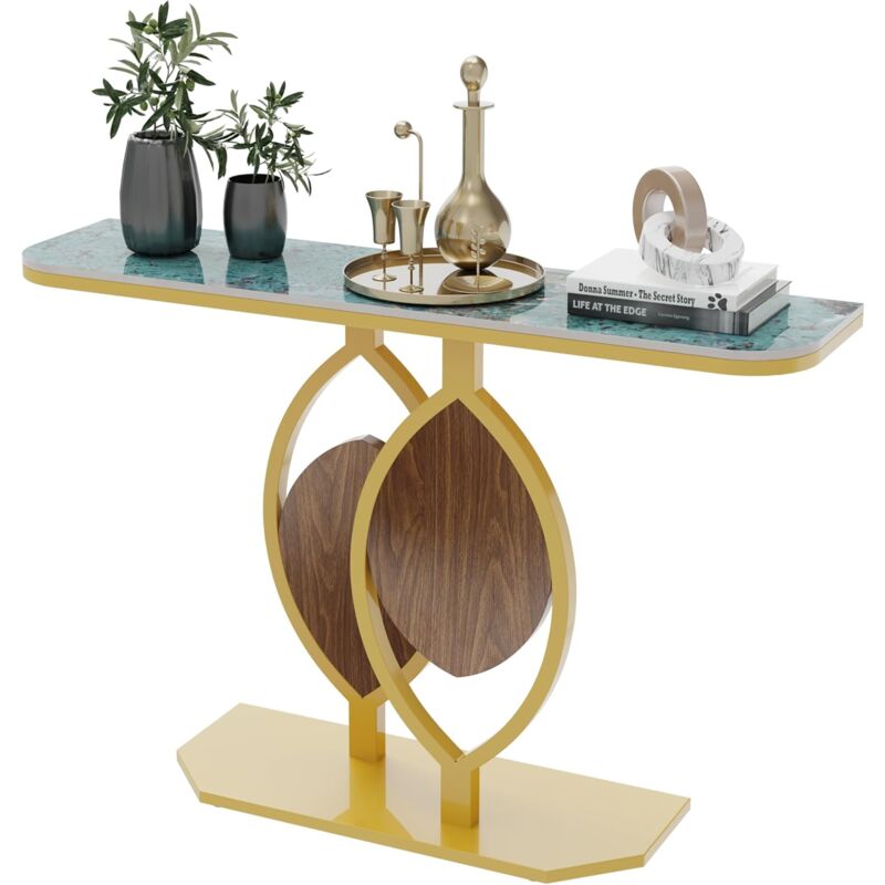foto del prodotto tavolo consolle in marmo tavolo consolle ingresso lusso oro blu tavolo consolle moderno consolle lungo stretto alto per camera da letto, 120x30x78cm