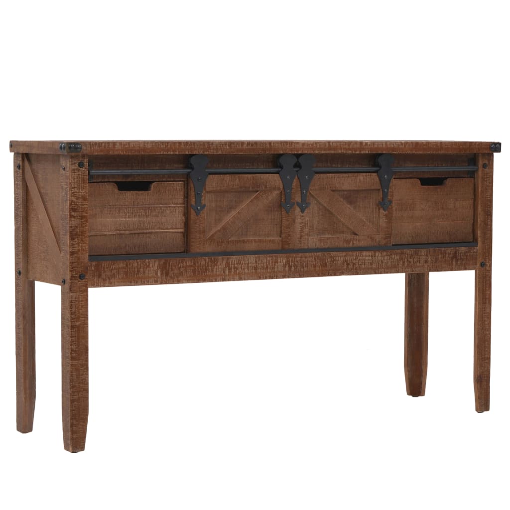foto del prodotto tavolo consolle in massello di abete 131x35,5x75cm marrone cod mxl 23387