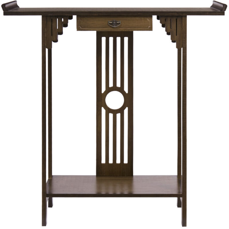 foto del prodotto tavolo consolle ingresso bambu con cassetto consolle stretto e lungo corridoio salone 81,5x31,2x82,8 cm