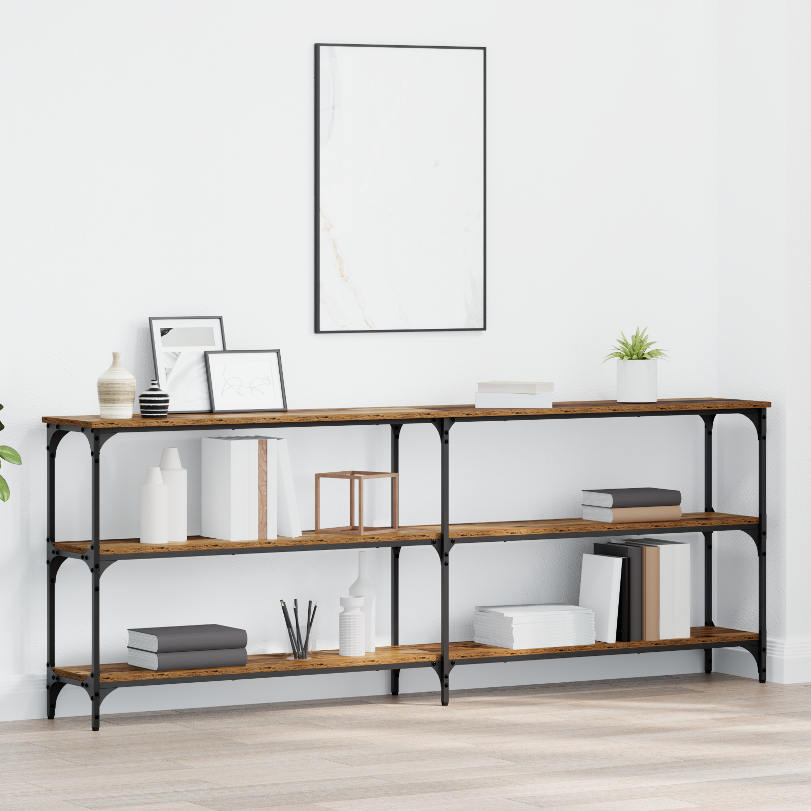 foto del prodotto tavolo consolle legno vintage 200x29x75 cm legno ingegnerizzato