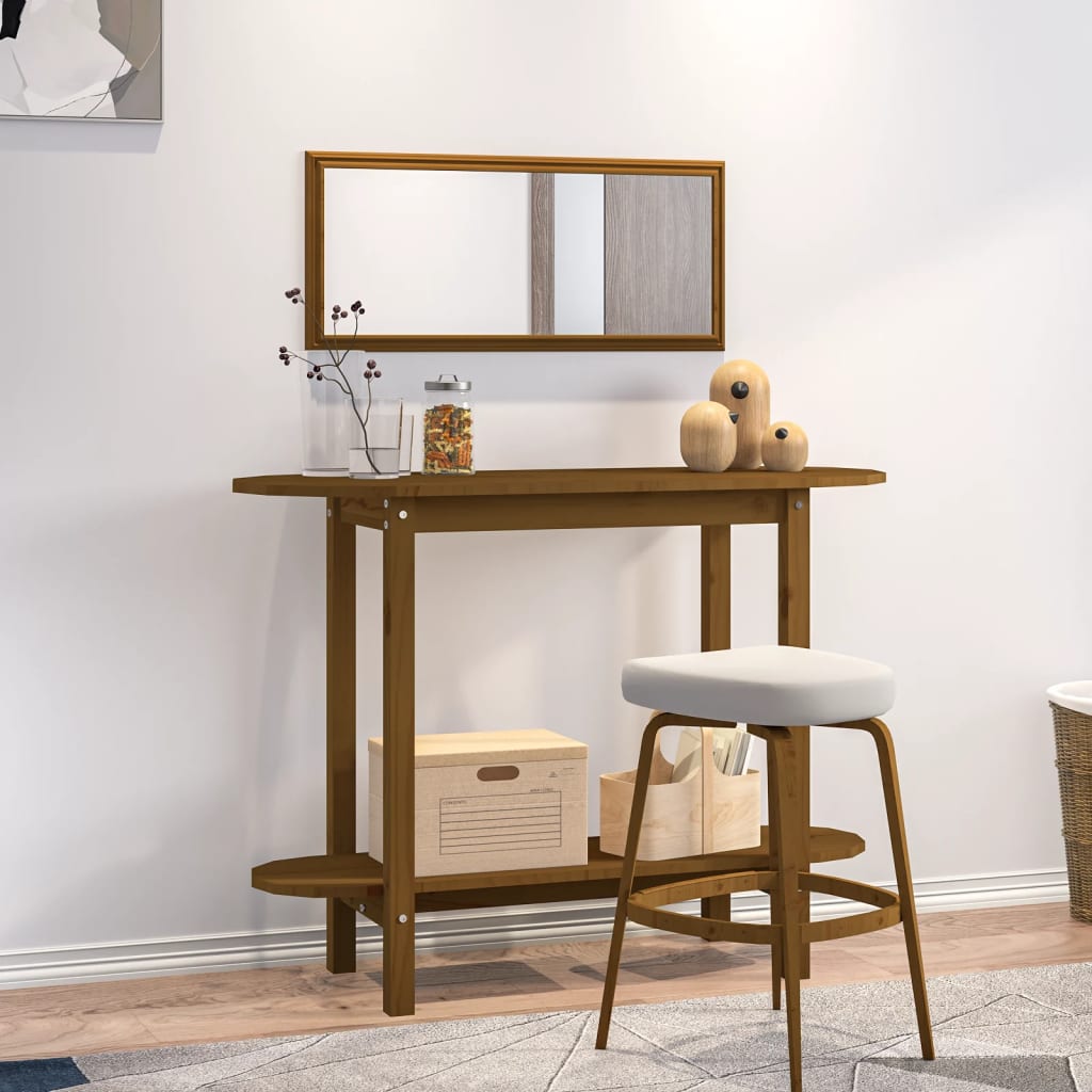 foto del prodotto tavolo consolle miele 110x40x80 cm in legno massello di pino cod mxl 20559