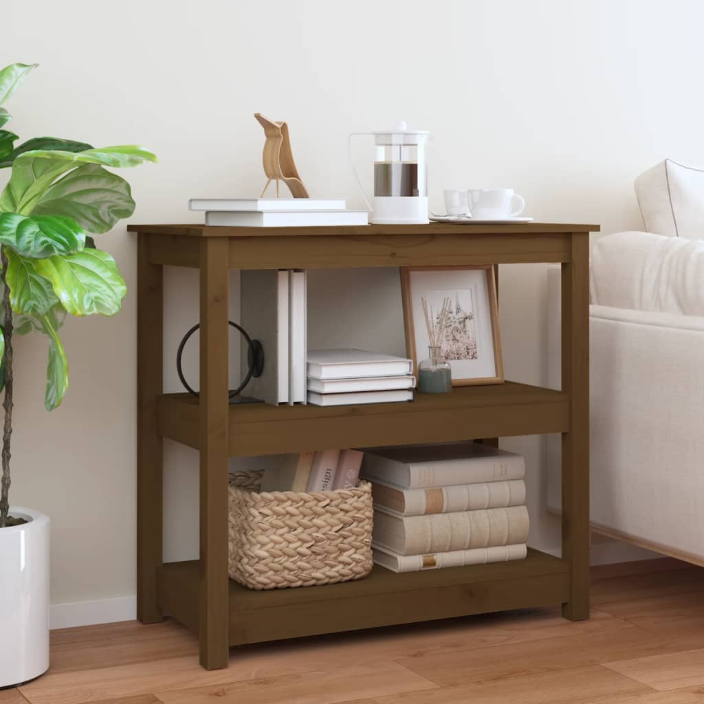 foto del prodotto tavolo consolle miele 80x40x74 cm in legno massello di pino