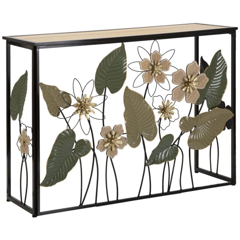 foto del prodotto tavolo consolle natura 2, metallo, mdf, vetro, multicolore, 108x36,8x80 cm