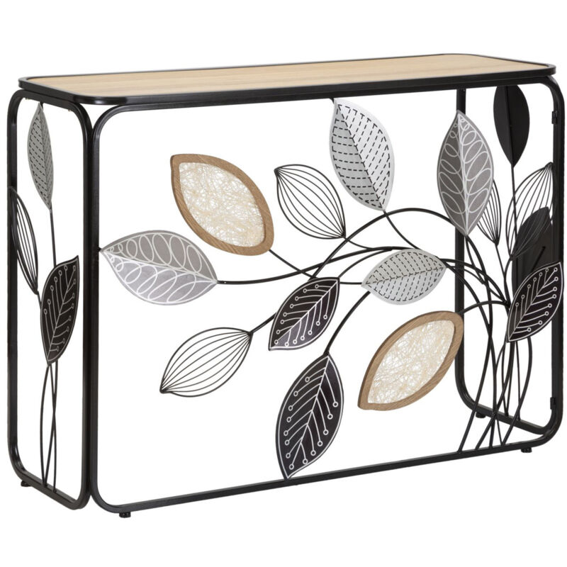 foto del prodotto tavolo consolle natura 3, metallo, mdf, vetro, multicolore, 108x36,8x80 cm
