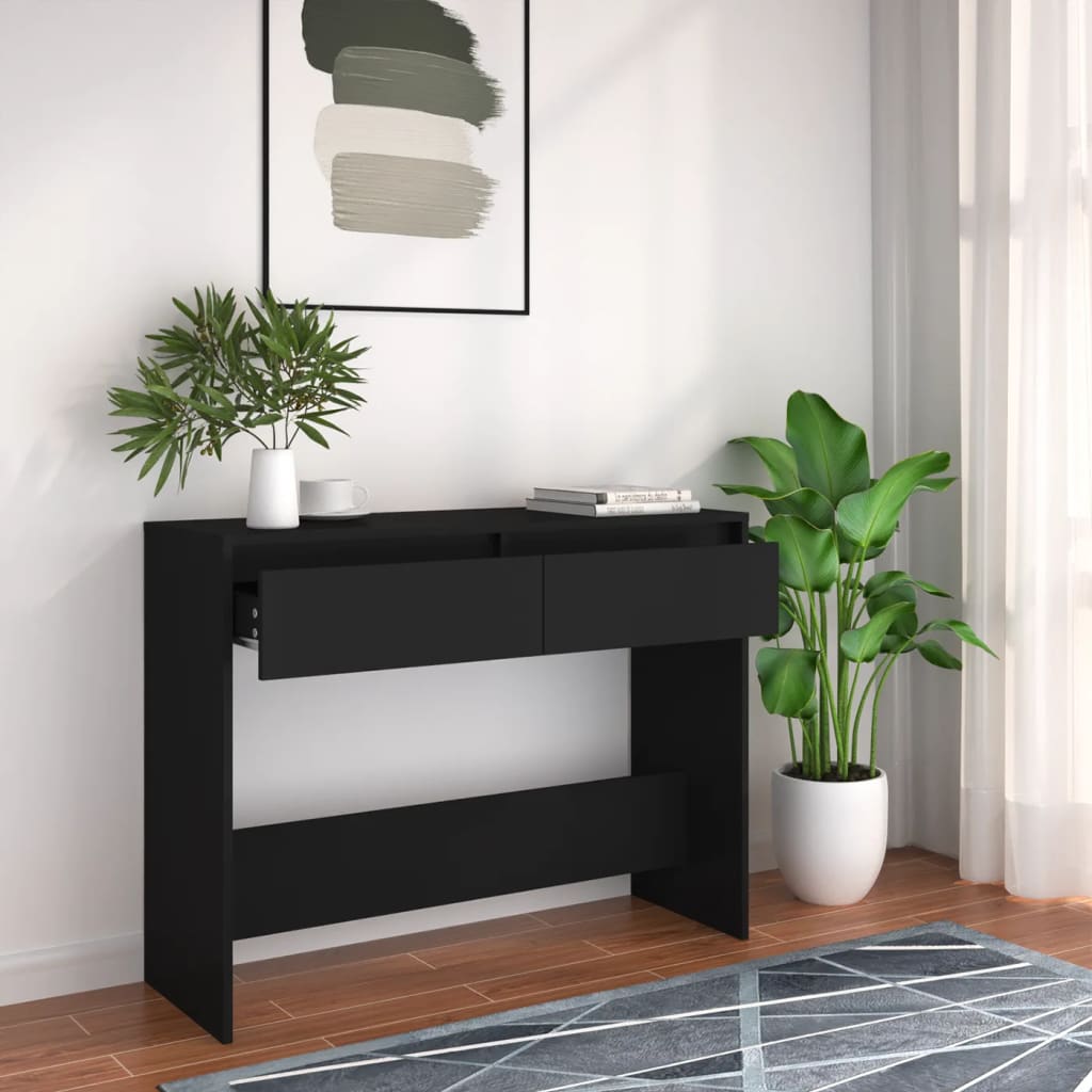 foto del prodotto tavolo consolle nero 100x35x76,5 cm in truciolato cod mxl 63009