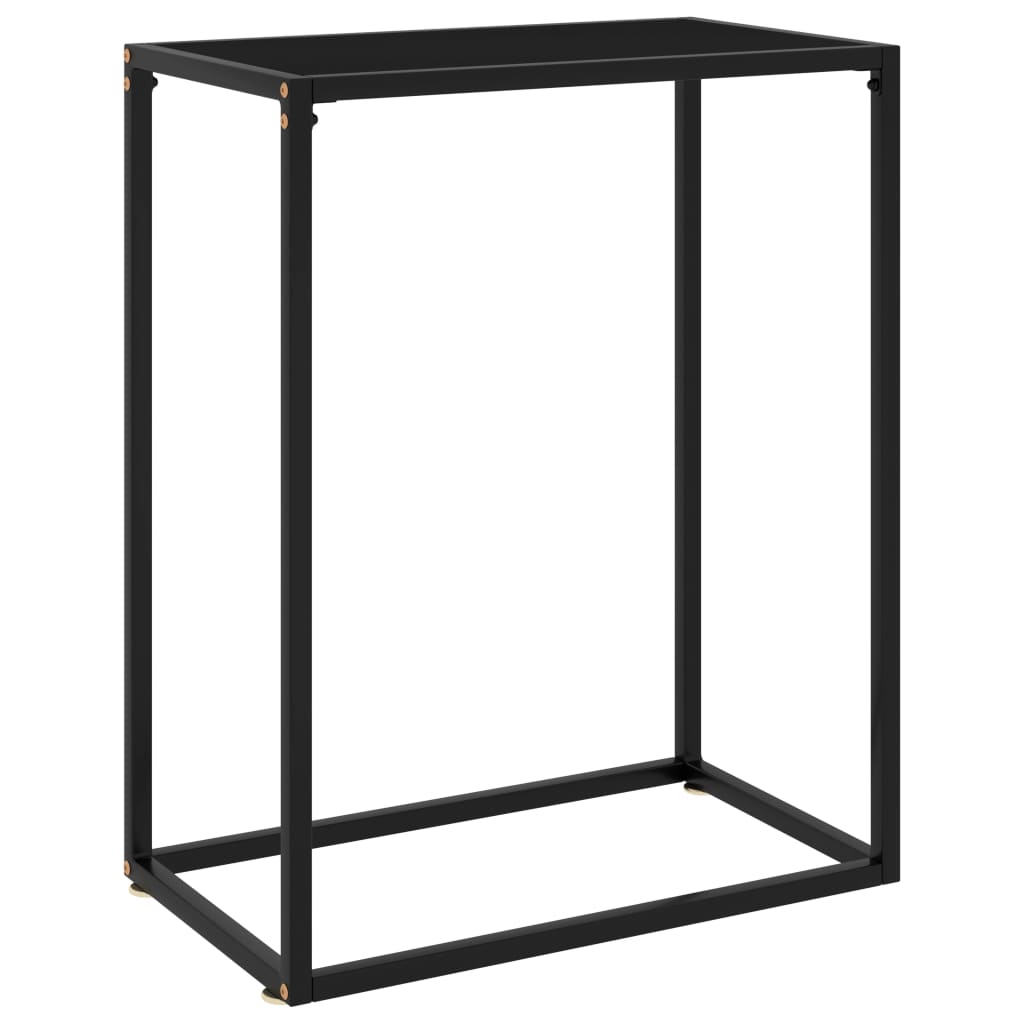 foto del prodotto tavolo consolle nero 60x35x75 cm in vetro temperato cod mxl 5869