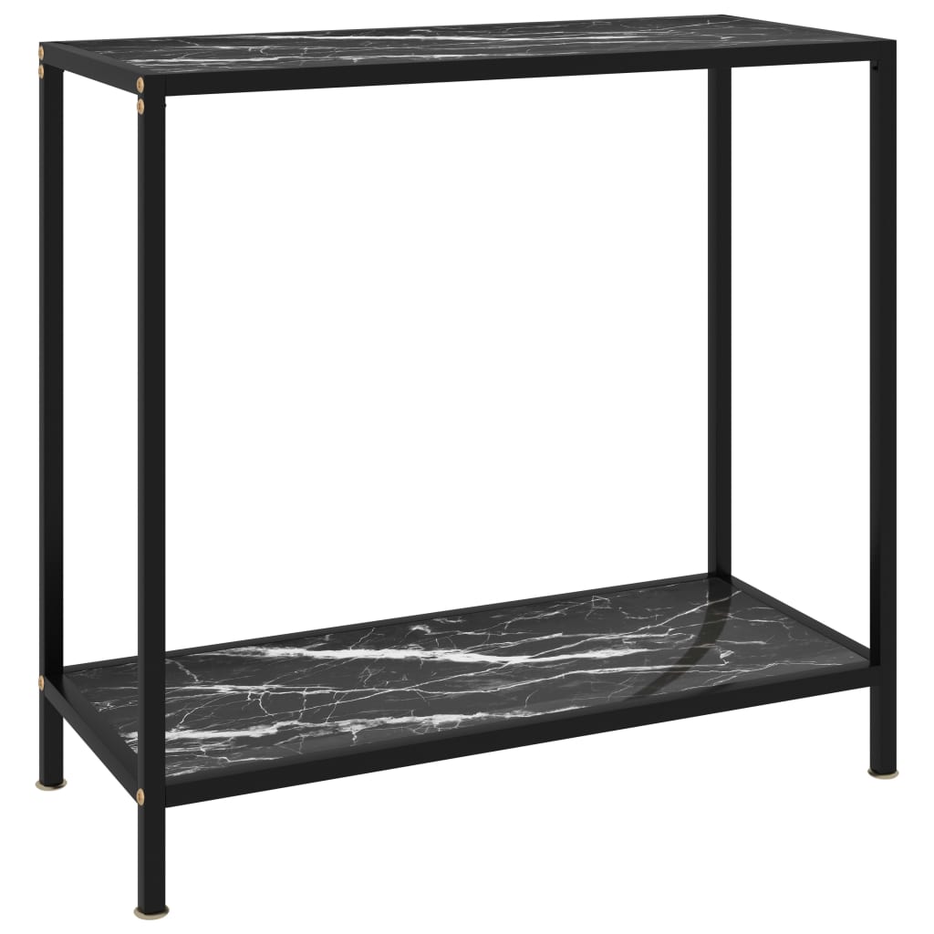 foto del prodotto tavolo consolle nero 80x35x75 cm in vetro temperato