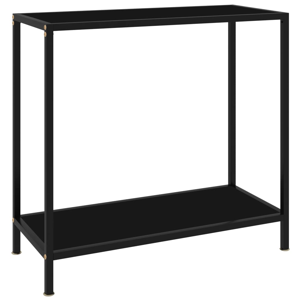 foto del prodotto tavolo consolle nero 80x35x75 cm in vetro temperato cod mxl 13670