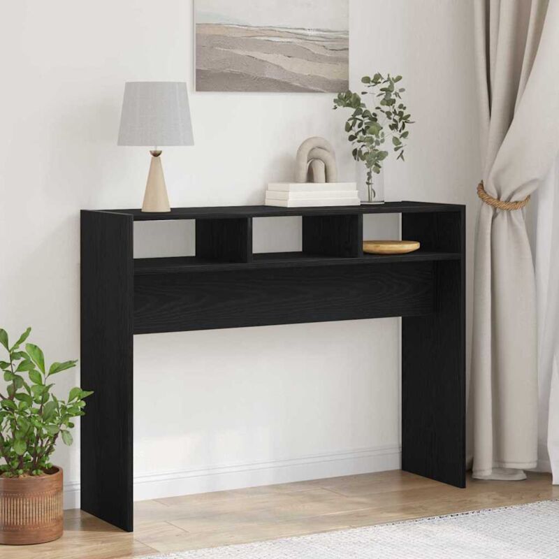 foto del prodotto tavolo consolle nero rovere 105x30x80 cm in legno ingegnerizzato vidaxl