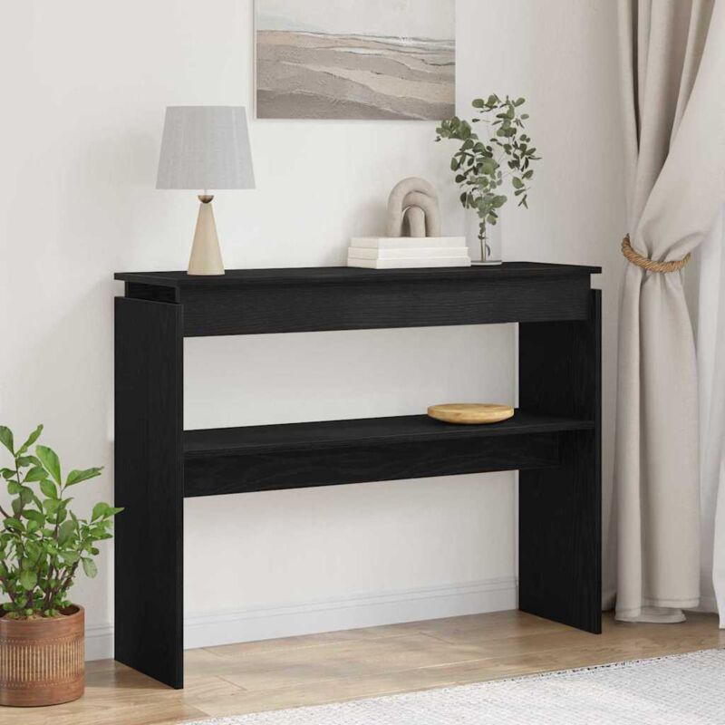 foto del prodotto tavolo consolle nero rovere 80x30x102 cm in legno ingegnerizzato di vidaxl