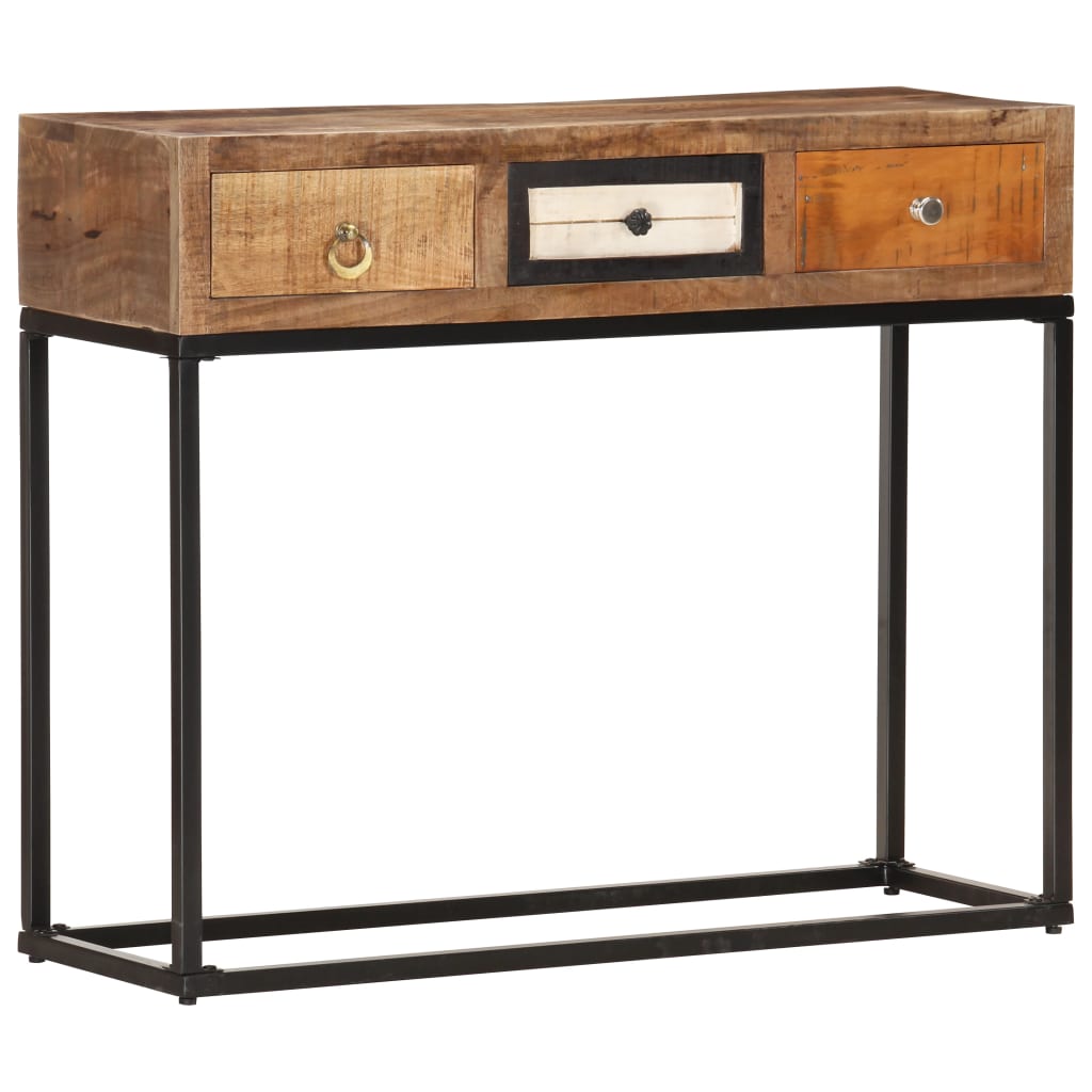 foto del prodotto tavolo consolle oro 90x30x75 cm in legno massello di recupero cod mxl 19144