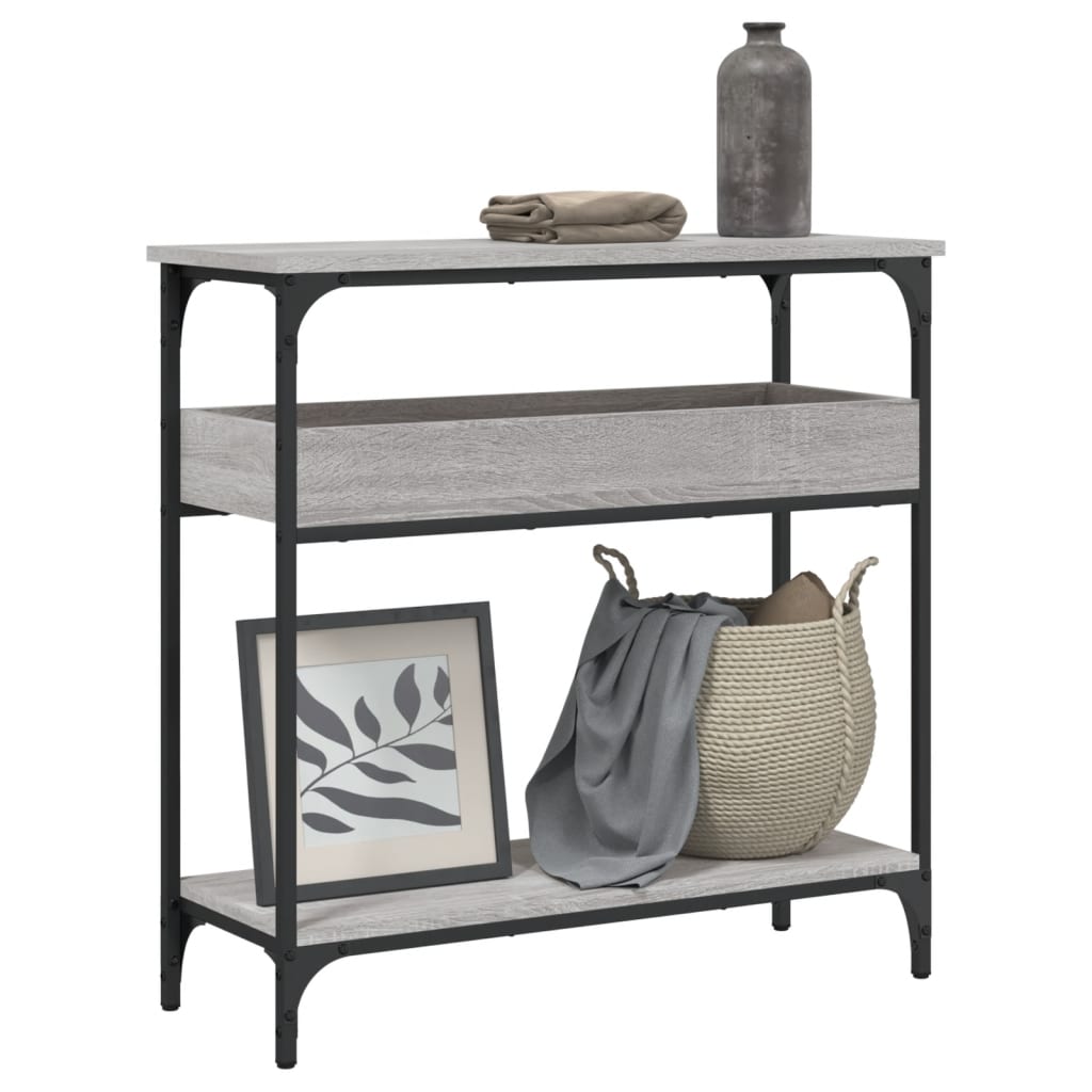 foto del prodotto tavolo consolle ripiano grigio sonoma 75x29x75cm multistratocod mxl 134404