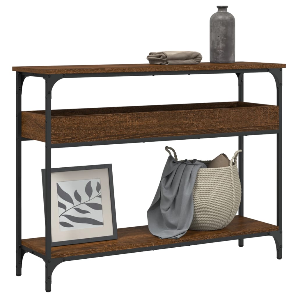 foto del prodotto tavolo consolle ripiano rovere marrone 100x29x75cm multistrato
