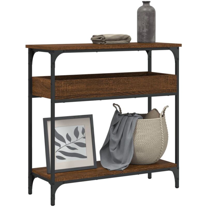 foto del prodotto tavolo consolle ripiano rovere marrone 75x29x75cm multistrato vidaxl