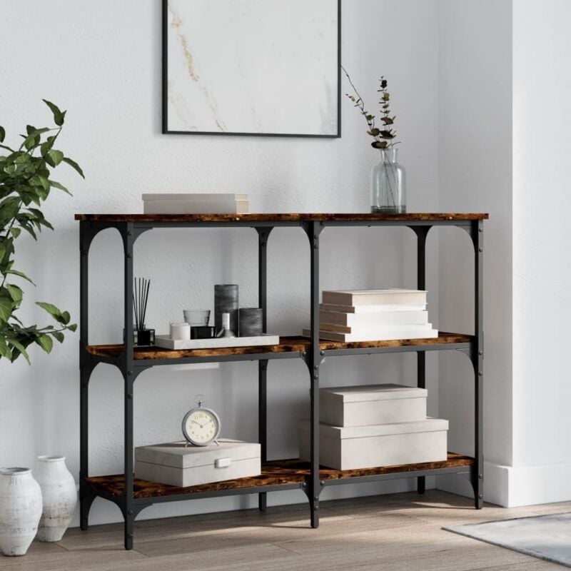 foto del prodotto tavolo consolle rovere fumo 100x29x75 cm in legno multistrato vidaxl