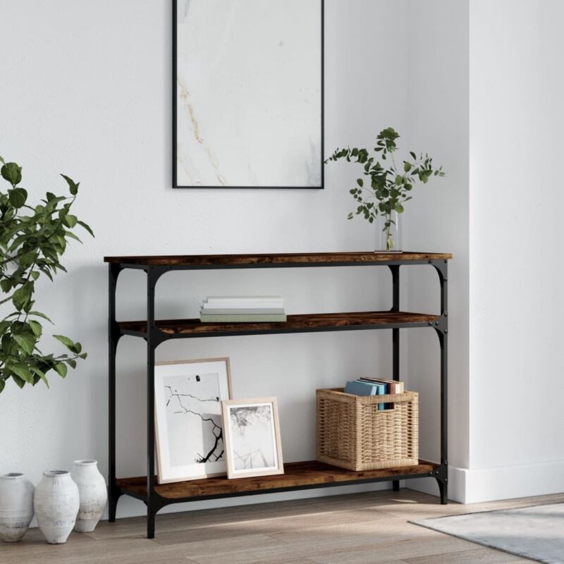foto del prodotto tavolo consolle rovere fumo 100x29x75 cm legno multistrato vidaxl