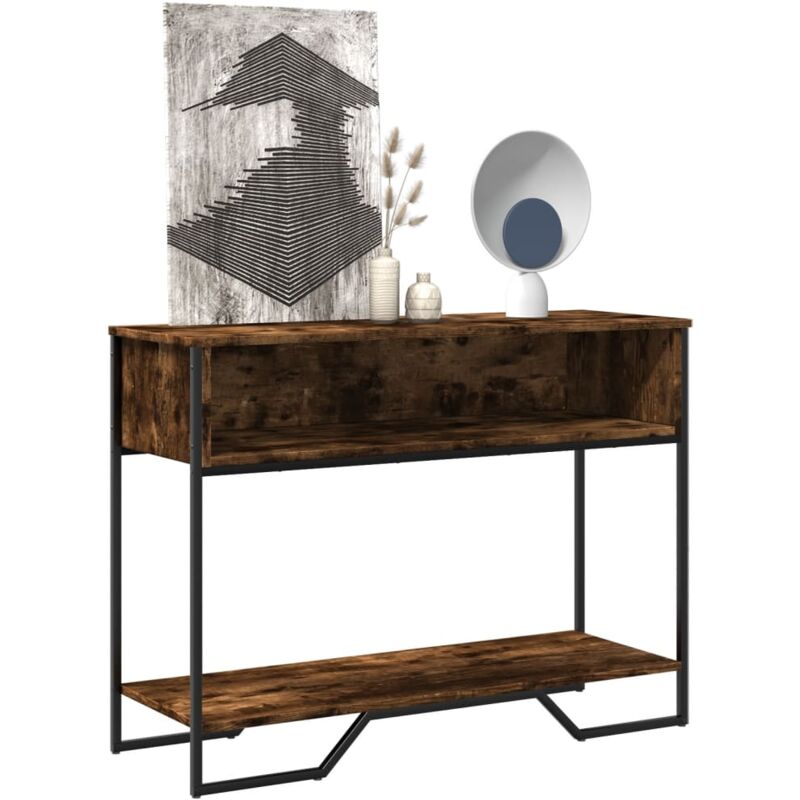 foto del prodotto tavolo consolle rovere fumo 100x35x74,5 cm in truciolato vidaxl