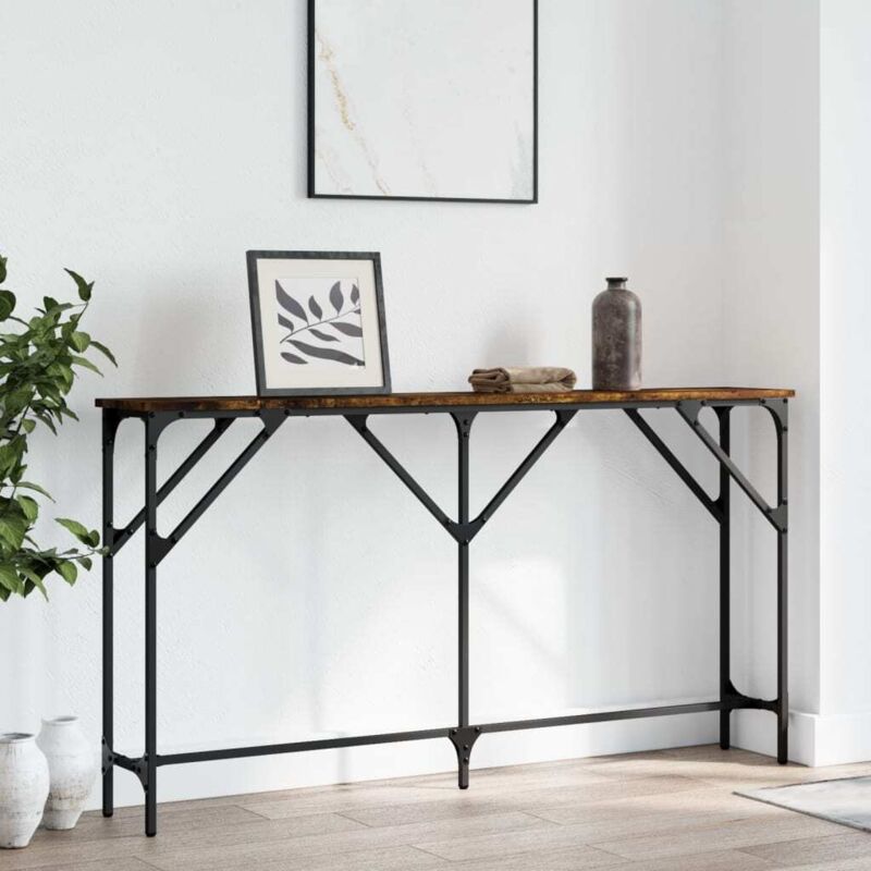 foto del prodotto tavolo consolle rovere fumo 140x23x75 cm in legno multistrato vidaxl