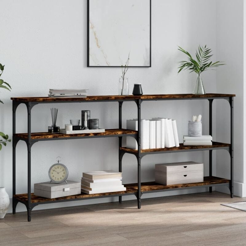 foto del prodotto tavolo consolle rovere fumo 160x29x75 cm in legno multistrato vidaxl