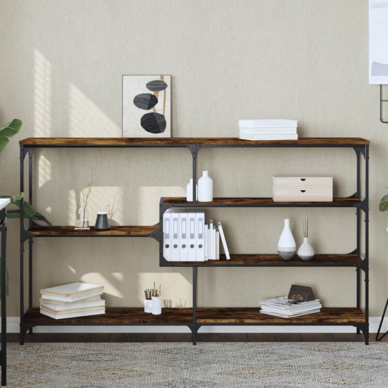 foto del prodotto tavolo consolle rovere fumo 160x32x95 cm legno multistrato vidaxl