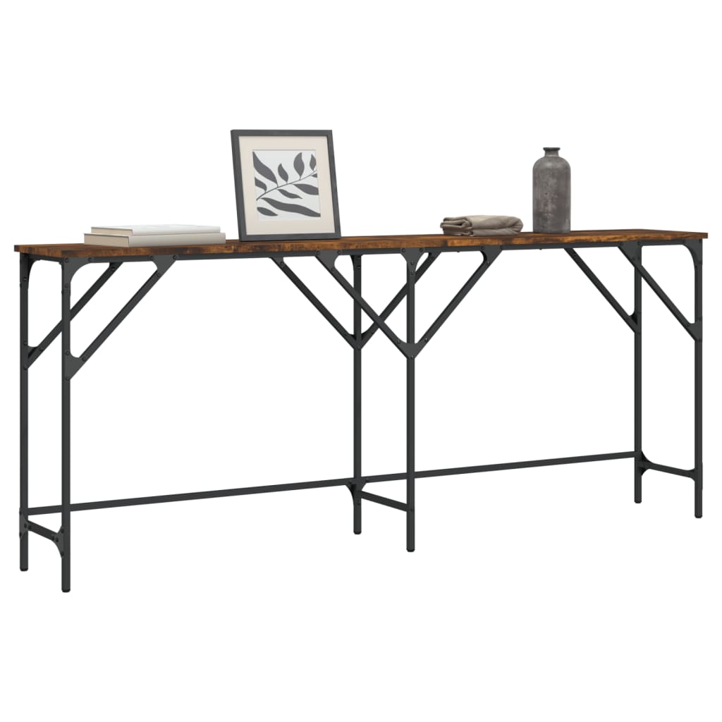 foto del prodotto tavolo consolle rovere fumo 180x29x75 cm in legno multistratocod mxl 86220