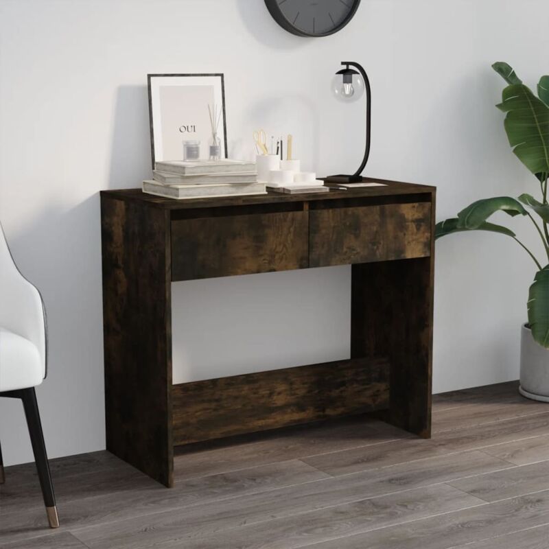 foto del prodotto tavolo consolle rovere fumo 89x41x76,5 cm in acciaio - vidaxl