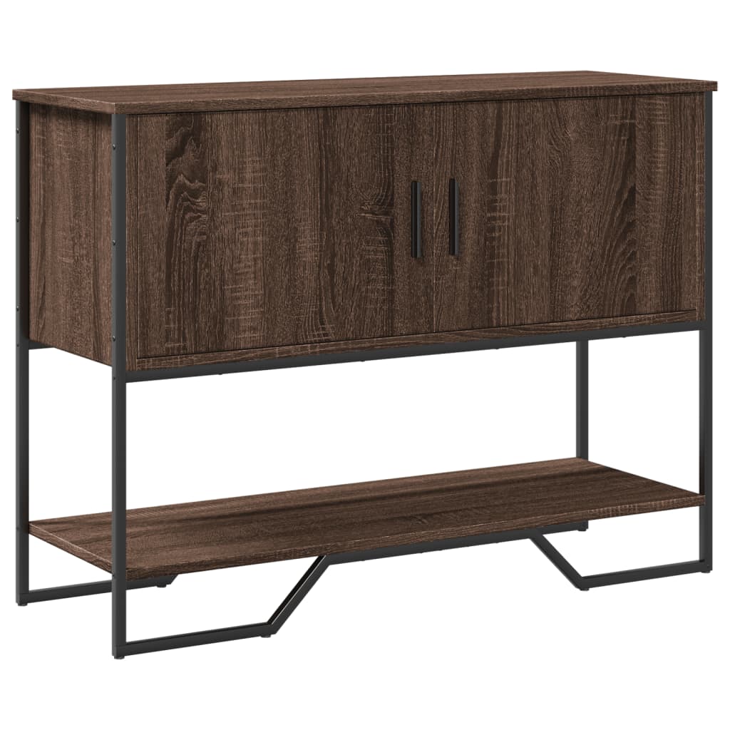 foto del prodotto tavolo consolle rovere marrone 100x35x74,5 cm in truciolato