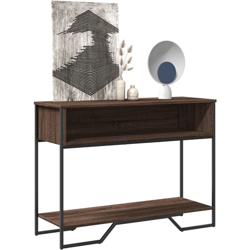 foto del prodotto tavolo consolle rovere marrone 100x35x74,5 cm in truciolato vidaxl